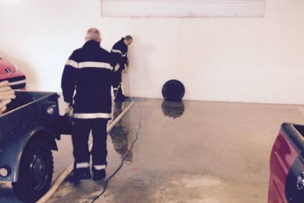 Inondation dans un parking souterrain