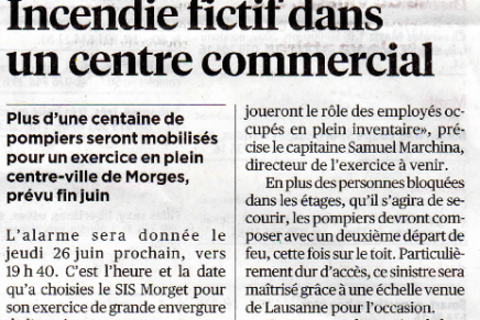 24 Heures – Incendie fictif dans un centre commercial