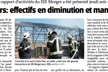 Quotidien La Côte – Rapport d&rsquo;activités 2014