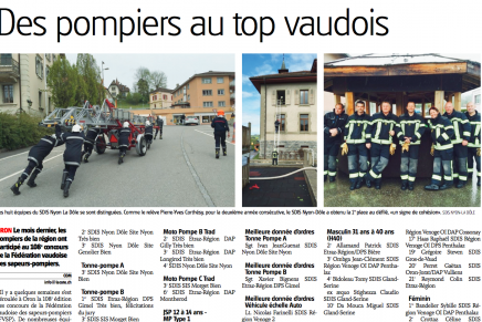 Quotidien La Côte – Résultats du concours de la Fédération vaudoise