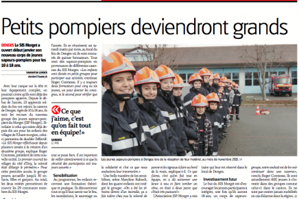 Journal La Côte – Petits pompiers deviendront grands