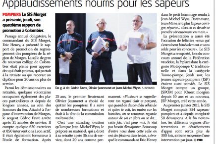 Quotidien La Côte – Rapport de promotions 2015