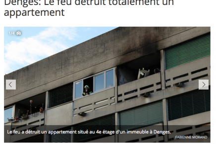 Quotidien La Côte – Feu d&rsquo;appartement à Denges
