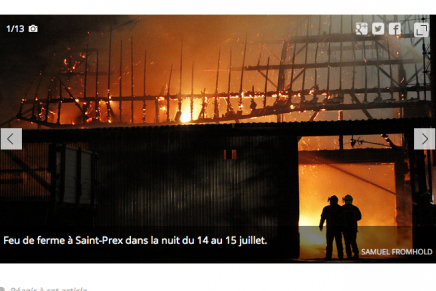 Quotidien La Côte – Un rural détruit par le feu à Saint-Prex