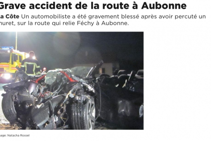 24 Heures – Grave accident de la route à Aubonne