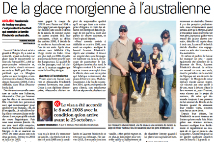 Quotidien La Côte – Un ancien pompier morgien en Australie