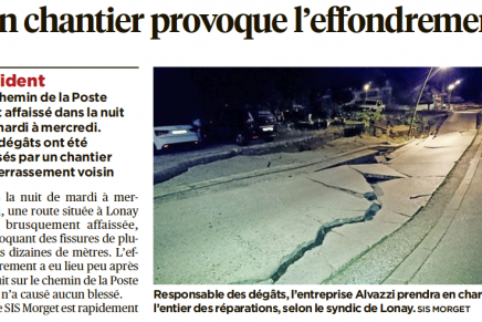 24 Heures – Effondrement d’une route