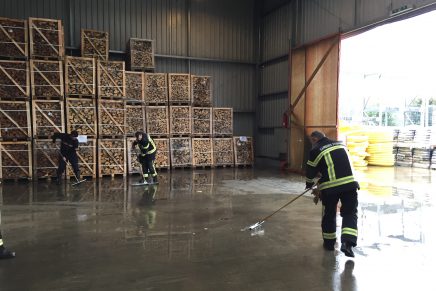 Inondation dans une halle industrielle à Etoy