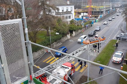 Sauvetage à l’aide de l’échelle automobile à Morges